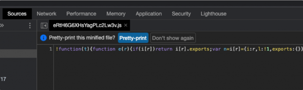 The Pretty-print feature in Chrome Developer Tools